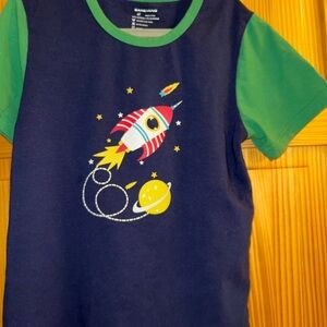 Blue and green boys Tee shirt size 6